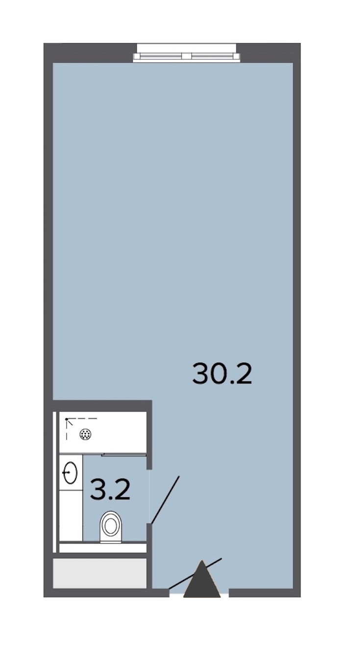 Квартира студия 33.1 м², 6/13 эт., Апарт-отель «ARTSTUDIO Moskovsky»